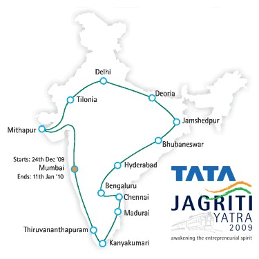 Tata Jagriti Yatra Route 2009